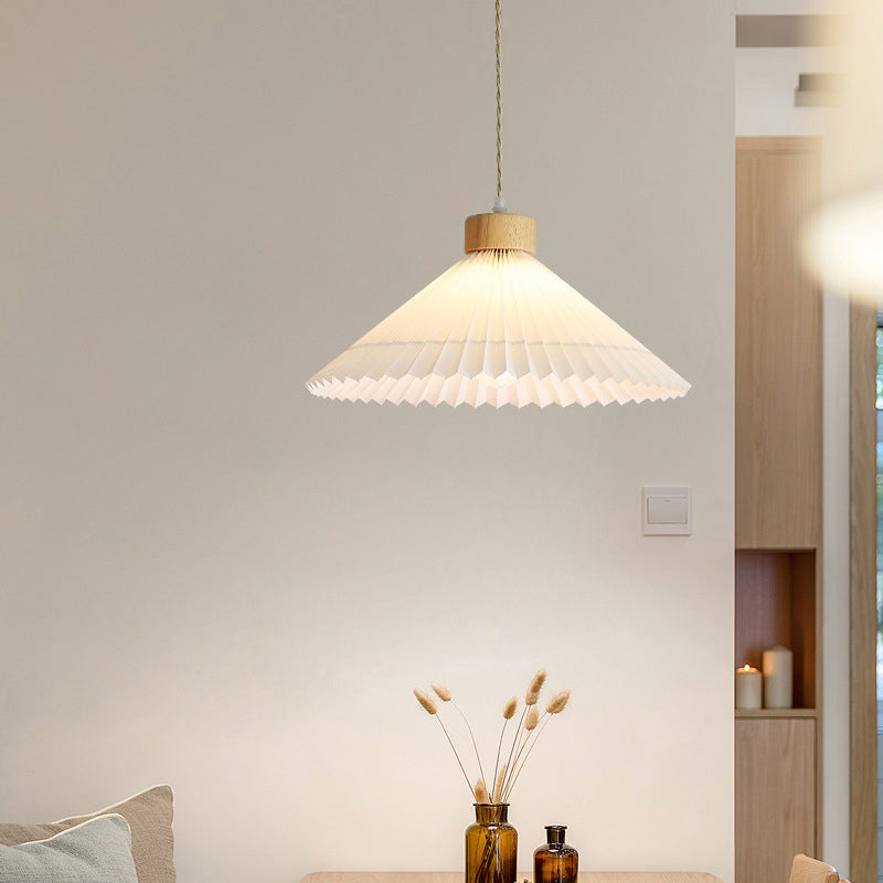 Ozawa Moderne LED Pendelleuchte Schlafzimmer/Wohnzimmer Weiß Holz