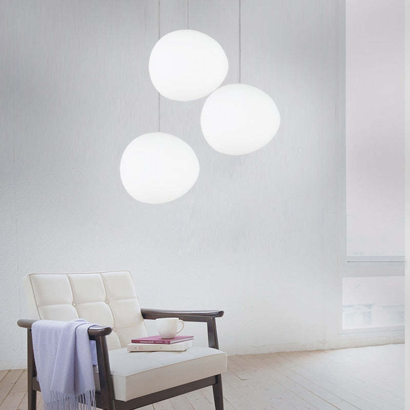 Hailie Modern LED Pendelleuchte Weiß Schlaf/Wohn/Esszimmer Metall&Glas