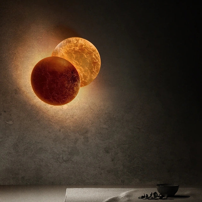 Elif Kreative Mond Eclipse LED Wandleuchte Gold/Roter Bronzer Wohnzimmer/Schlafzimmer Metall