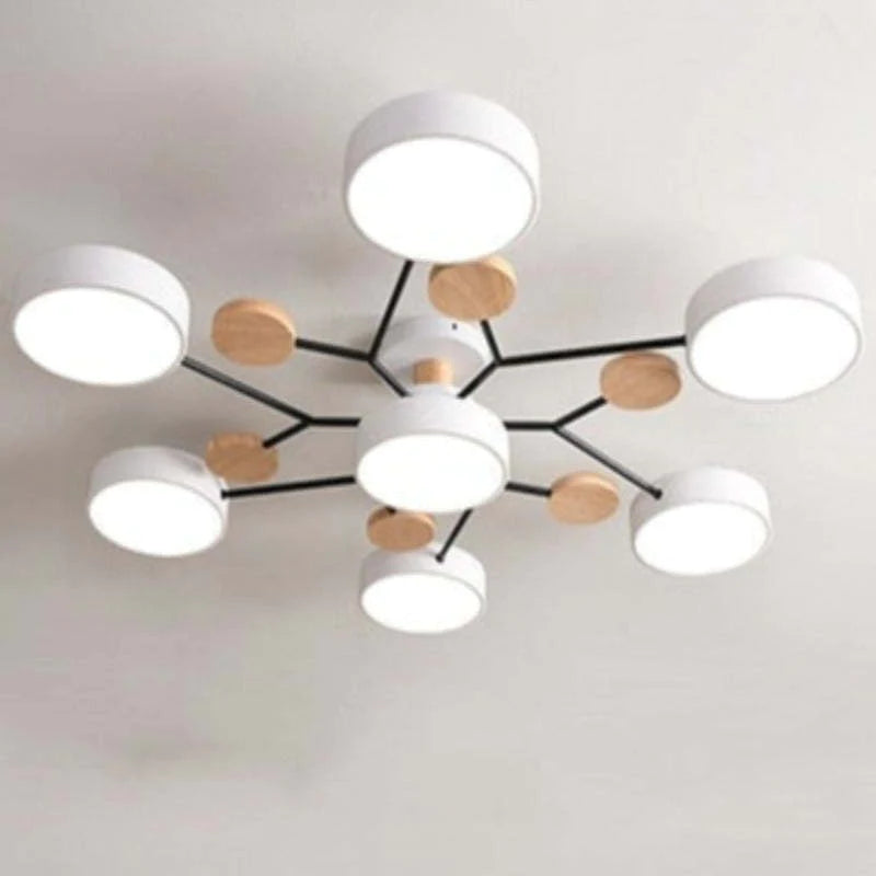 Sienna Modern Rund LED Deckenleuchte Weiß/Grün/Grau Wohnzimmer Metall Holz