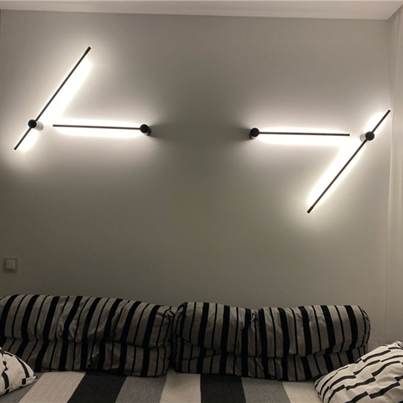 Edge Modern LED Außenwandleuchte, Linear, Schwarz, Metall, Wohnzimmer