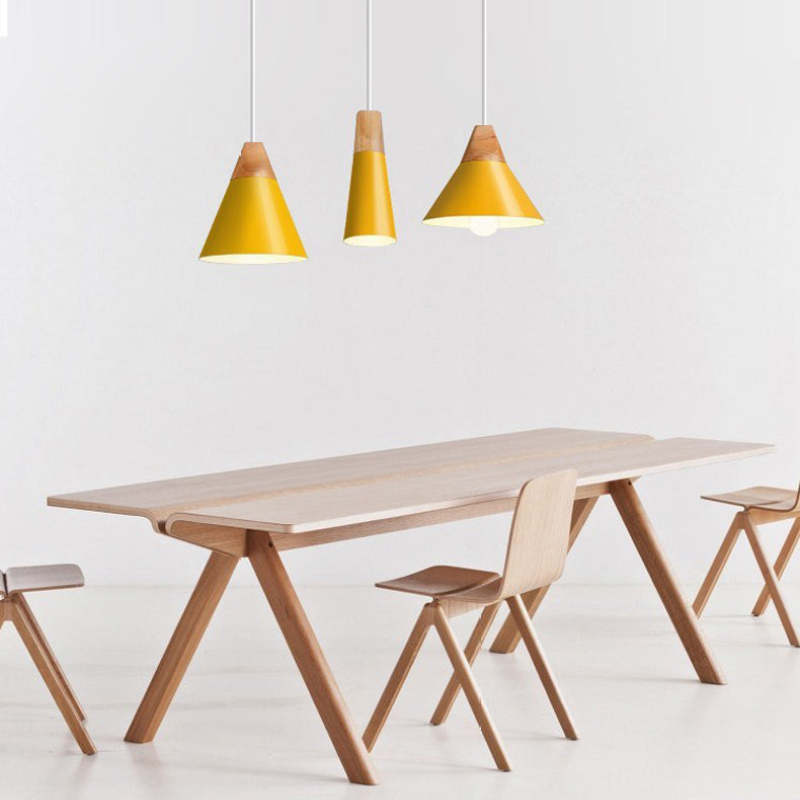 Morandi Modern LED Pendelleuchte Holz Metall Wohnzimmer Schlafzimmer