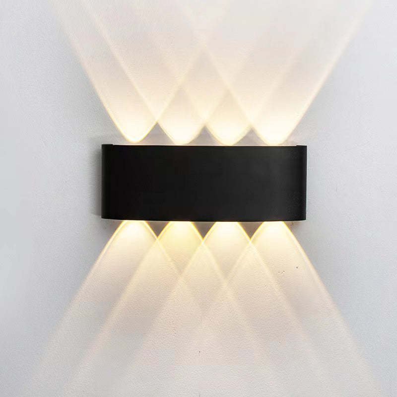 Orr Modern LED Außenwandleuchten Rechteck Weiß/Schwarz Metall Acryl