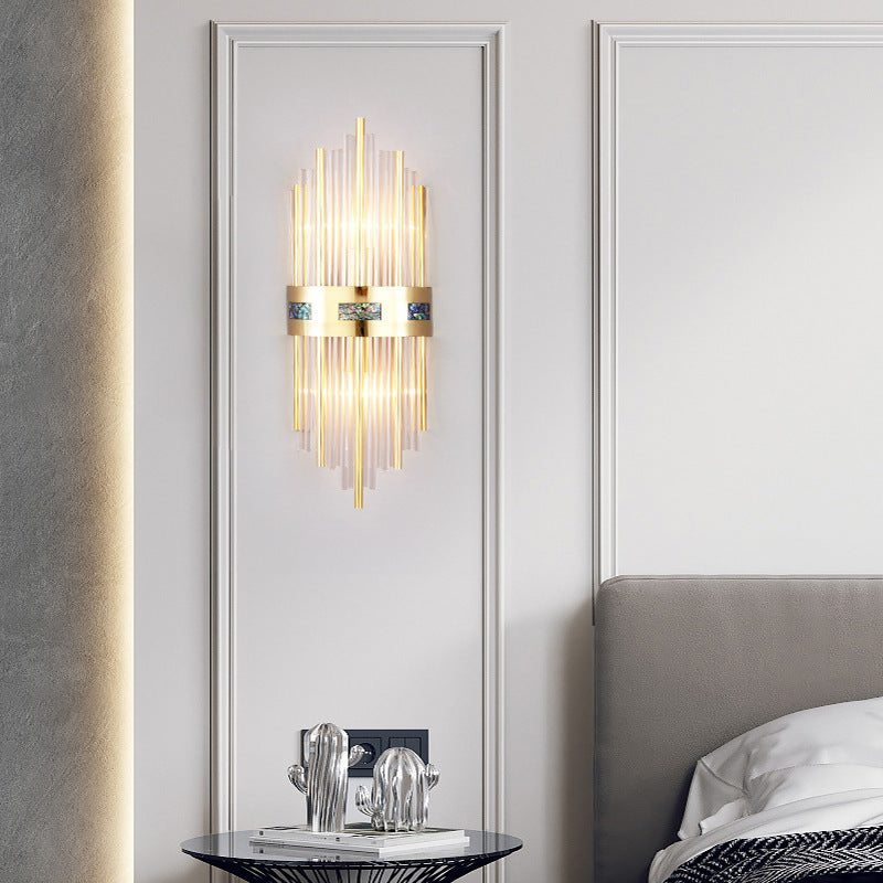 Crystal Kristall LED Wandleuchte Gold, Wohnzimmer/Schlafzimmer,Metall/Acryl