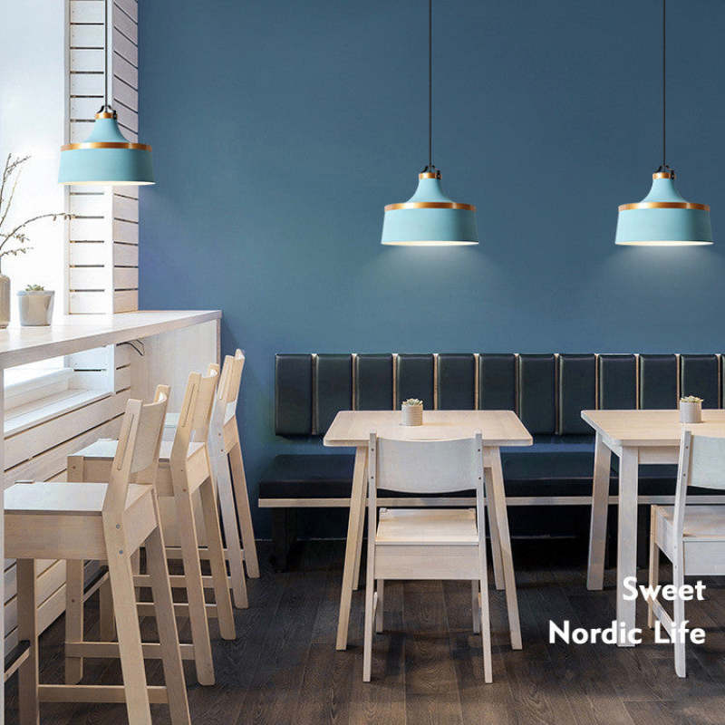 Morandi Nordische Postmodern LED Pendelleuchte Blau/Schwarz/Weiß/Grün/Grau Ess/Wohn/Schlafzimmer Metall