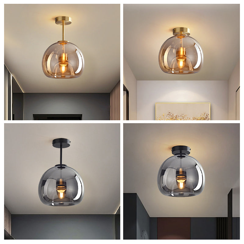 Las Sola Deckenleuchte | LED Flur/Wohnzimmer Gold/Schwarz Glas Modern