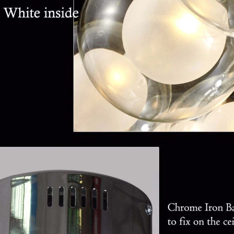 Valentina Modern Glaskugel  LED Pendelleuchte Esstisch/Flar Metall Glas