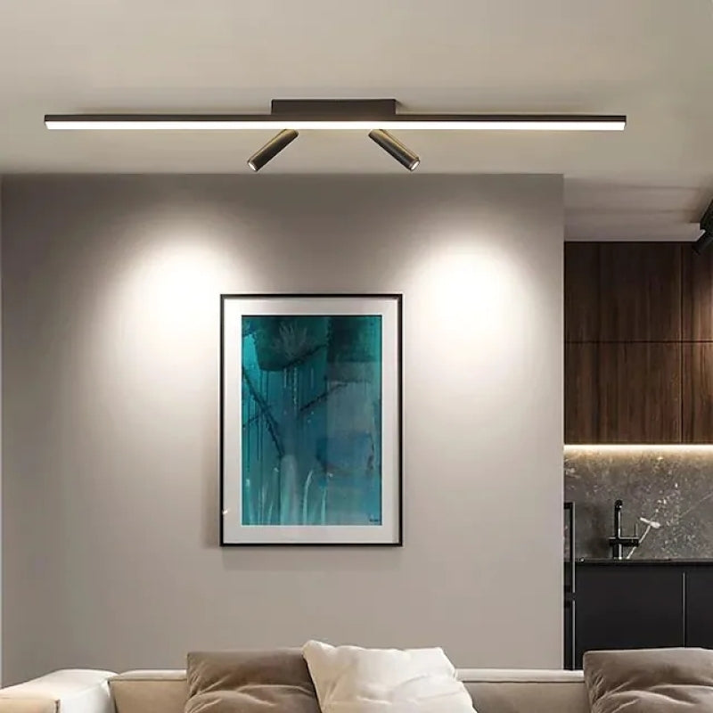 Haney Linear LED Deckenleuchte Schwarz Wohnzimmer Metall/Silikon