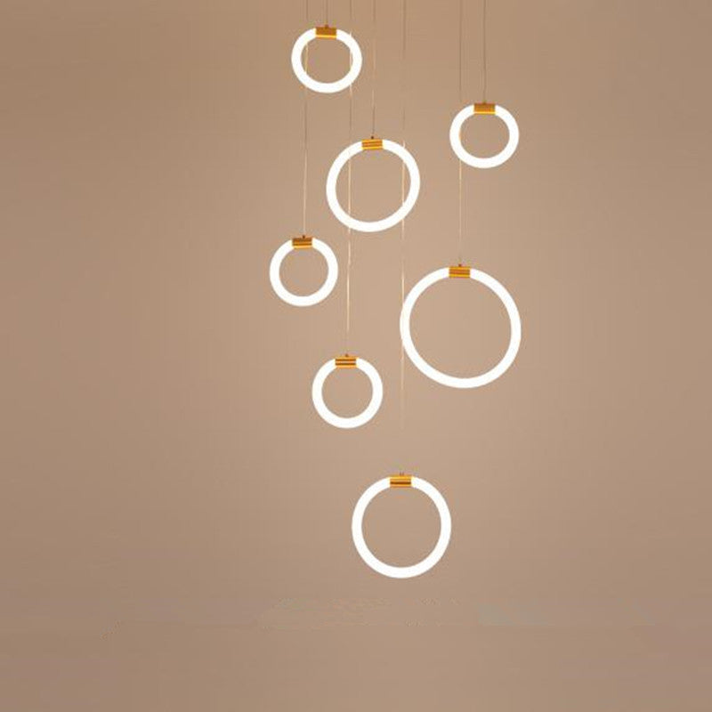 Jibril Moderne LED Pendelleuchte Wohnzimmer/Schlafzimmer Weiß/Gold