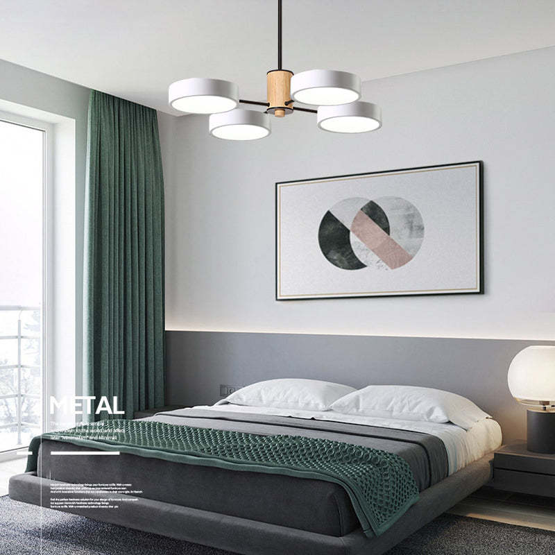 Modern Deckenleuchte geometrische Wohnzimmer, Metall Holz, 3 Farben