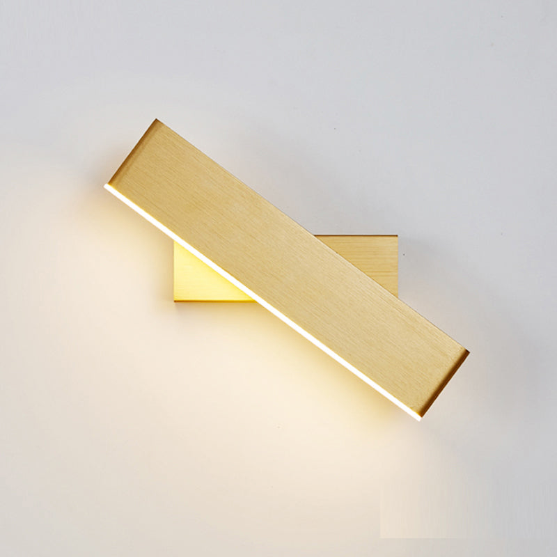 Aqsa Minimalistische LED Wandleuchte Schwarz/Gold/Braun Schlafzimmer Metall