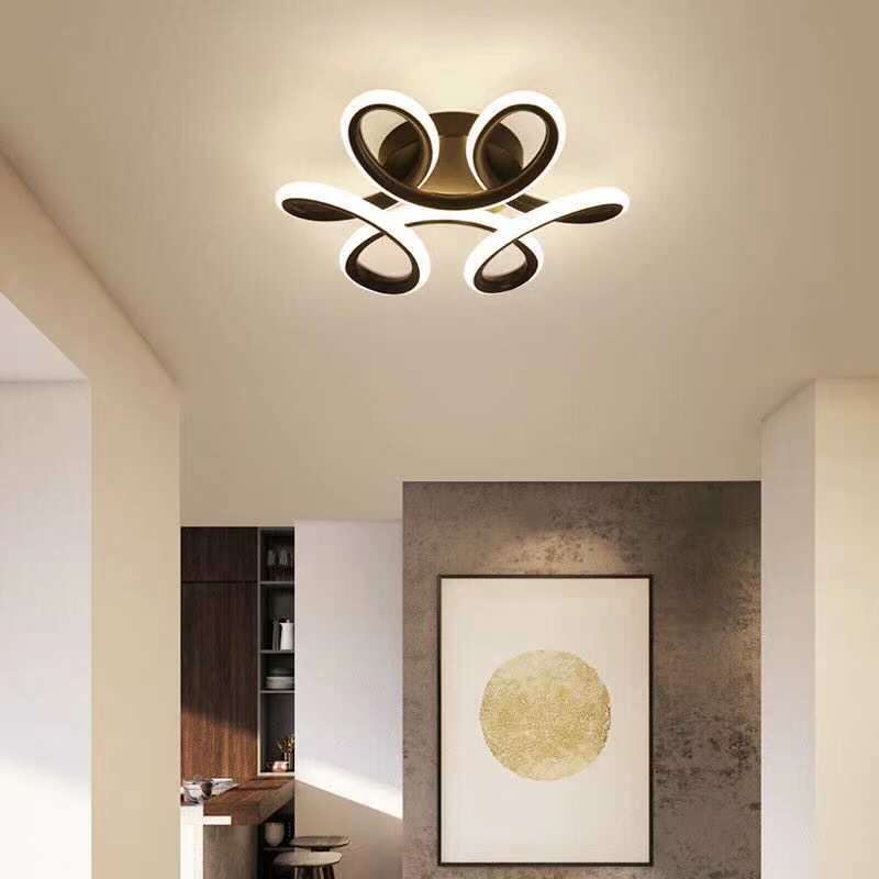 Lacey Modern Design LED Deckenleuchte Schwarz/Weiß Wohnzimmer Metall