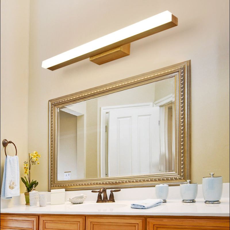 Leigh Modern Linear LED Wandleuchte Badezimmer/Wohnzimmer Holz