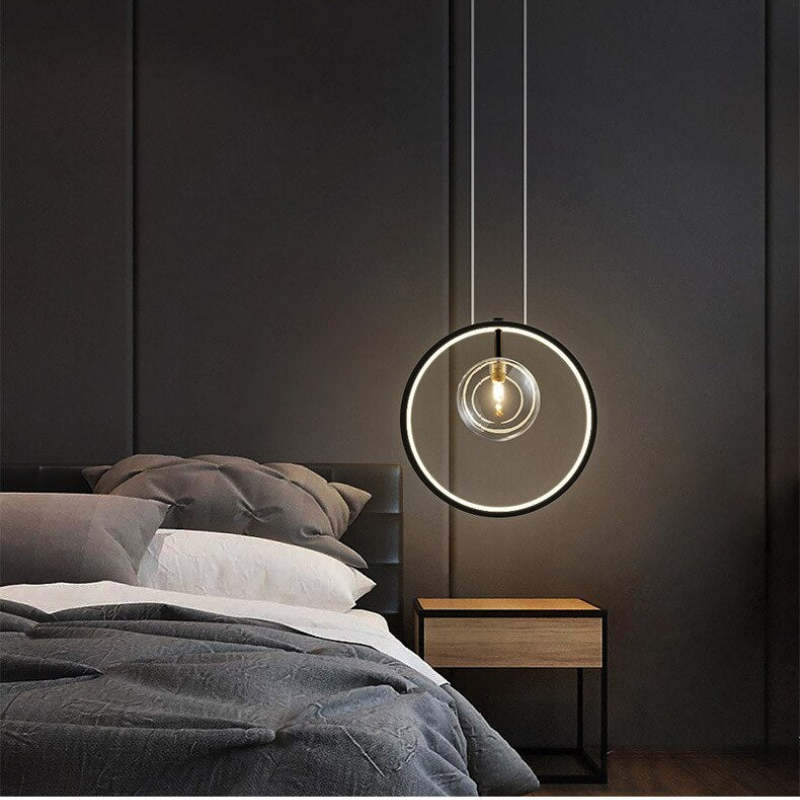 Avi Design LED Pendelleuchte Ring Wohnzimmer/Esszimmer Glas