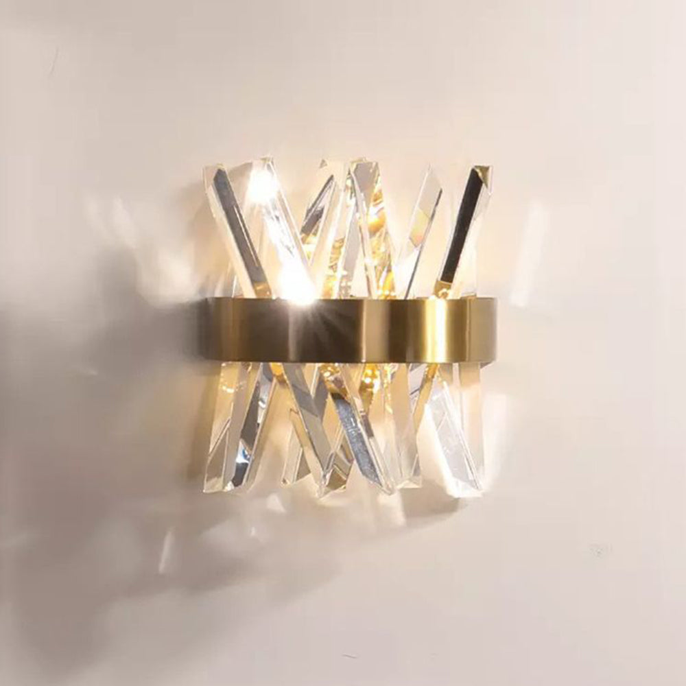 Marilyn Dekorative Geometrische Kristall/Metall Wandlampe Gold Wohnzimmer