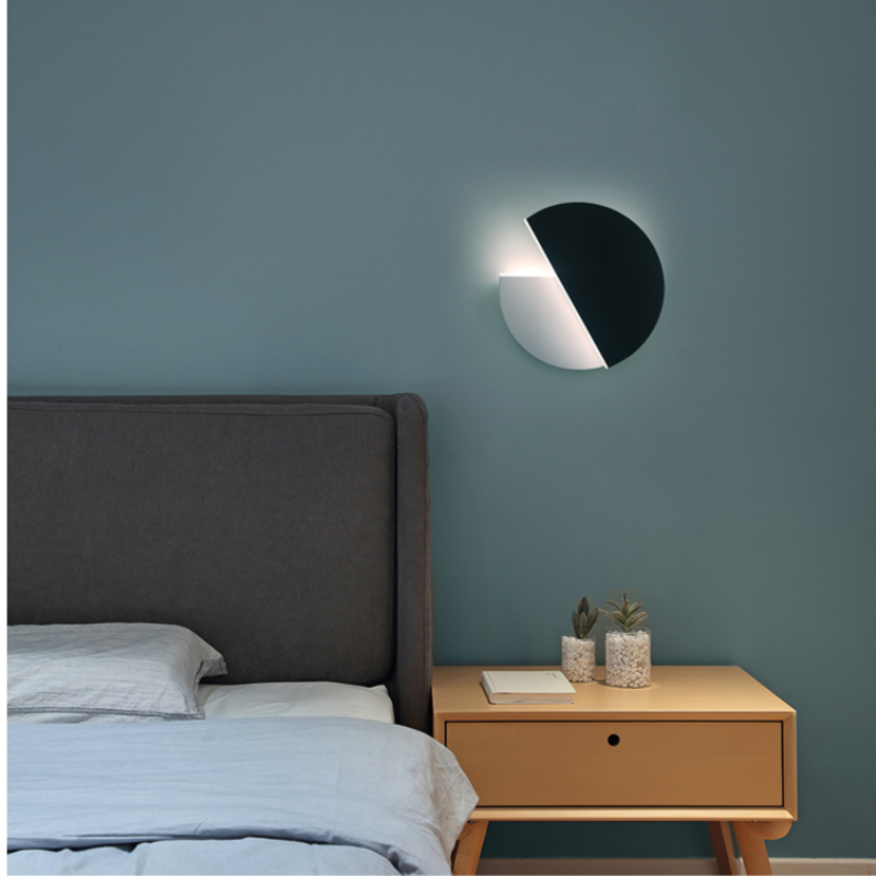 Drehbare Wandleuchte Schwarz/Weiß LED für Schlafzimmer & Wohnzimmer