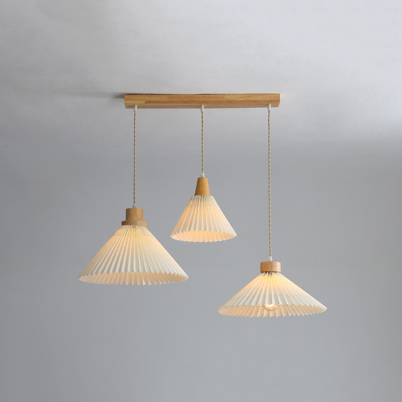 Ozawa Moderne LED Pendelleuchte Schlafzimmer/Wohnzimmer Weiß Holz