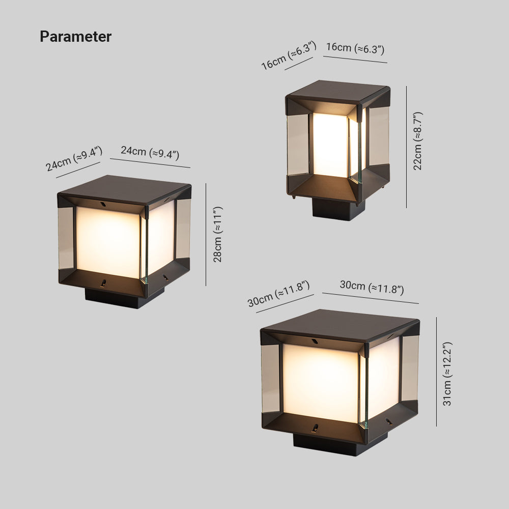 Riley Modern Minimalistisch LED Außenleuchte Schwarz/Gold Metall&Glas Solar