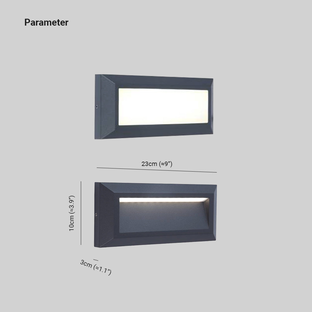 Orr Modern LED Außenwandleuchte Rechteck, Grau, Innen/Außen, Metall