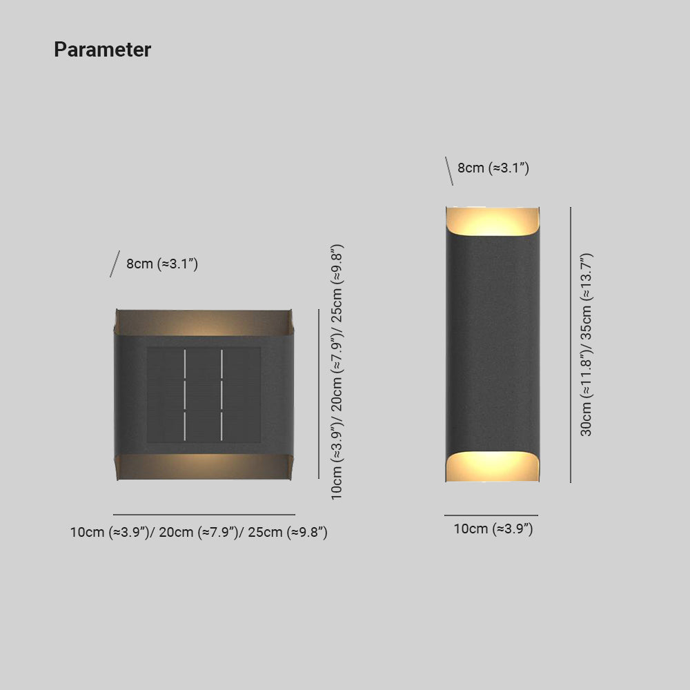 Orr Modern LED Solar Außenwandleuchte Metall Garten Terrasse Flur