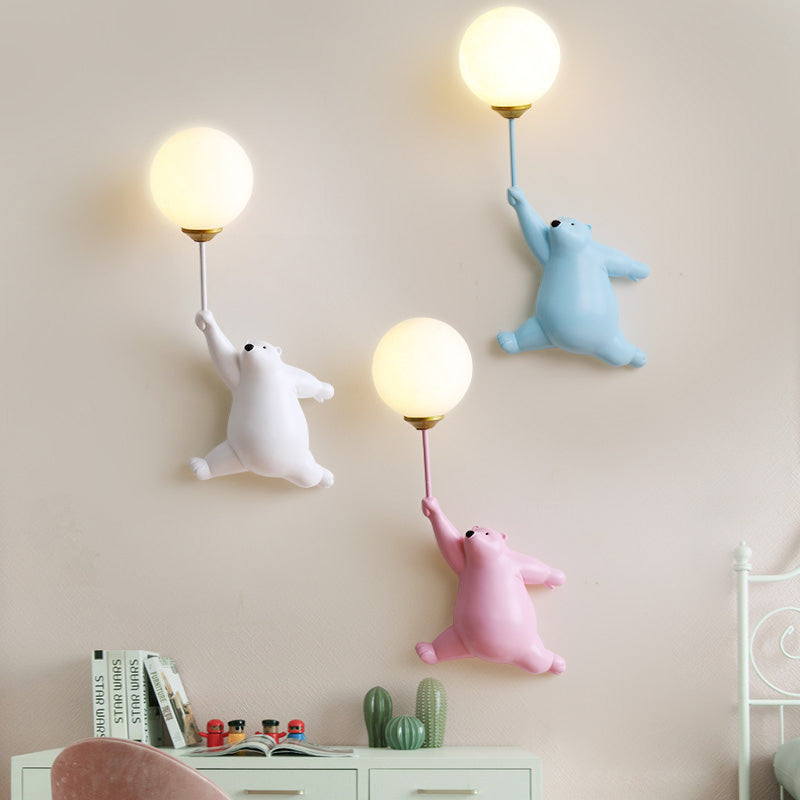 Fateh Design Bear LED Wandleuchte Innen Weiß, Kinderzimmer/Schlafzimmer