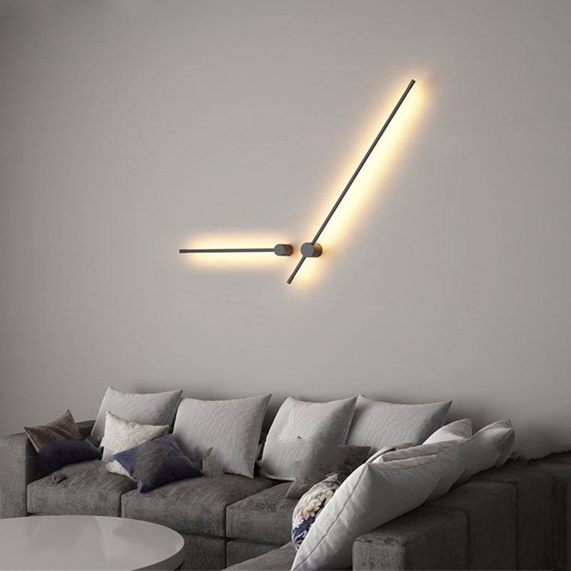 Edge Modern LED Außenwandleuchte, Linear, Schwarz, Metall, Wohnzimmer