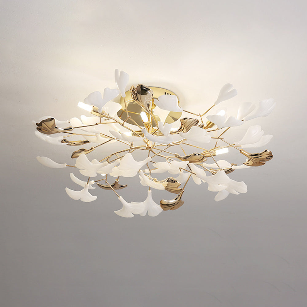 Olivia Modern LED Denkenleuchte Blume Gold Ess/Wohn/Schlafzimmer Metall