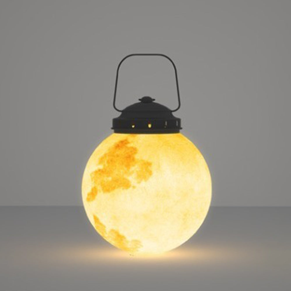 Elif Vintage Mond LED Pendelleuchte Solar Gold Garten/Flur/Balkon Metall Harz Fiberglas 3 Stil