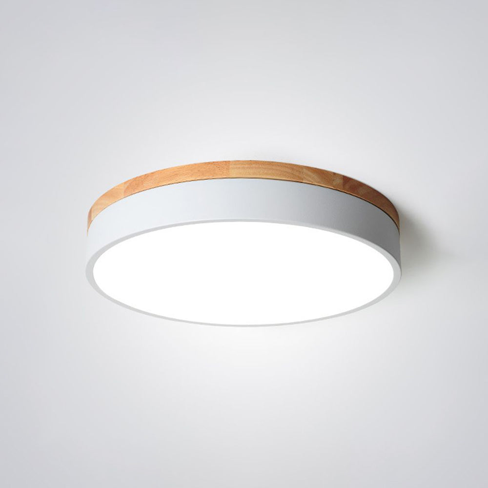 Morandi Modern LED Deckenleuchte Rund, Weiß/Gelb/Grün/Grau, Schlafzimmer, Metall Holz