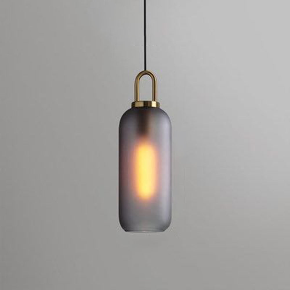 Hailie Industriale LED Pendelleuchte Gold/Schwarz Schlaf/Wohnzimmer Glas